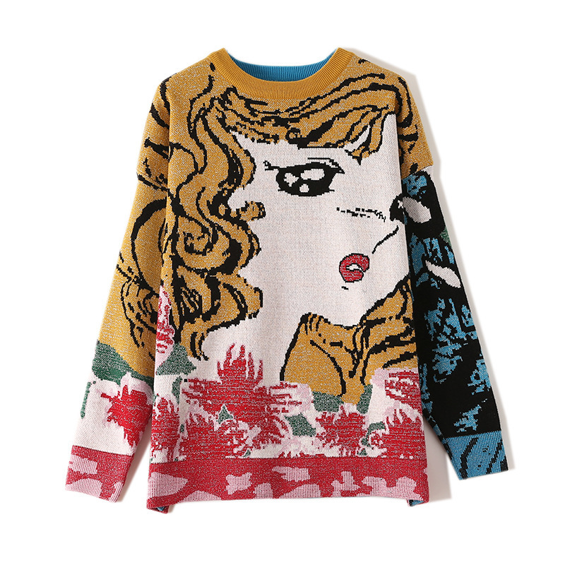

2021 Designer Gross Women Shirt Sweet Girl Monster of Loose Drawings Large Dimensions Outerwear Jumpers Pullovers De B3ff, Picture color