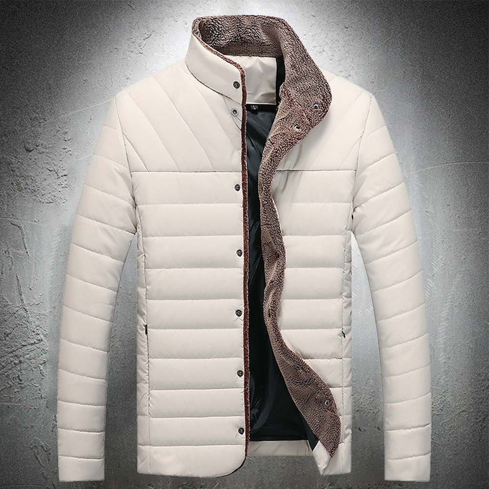 

2021 New Autumn Bubble Jacket Cotton Padded Stand Collar Slim Fit Men Fashion Coat Fall Clothes Male 0GNL, Blue