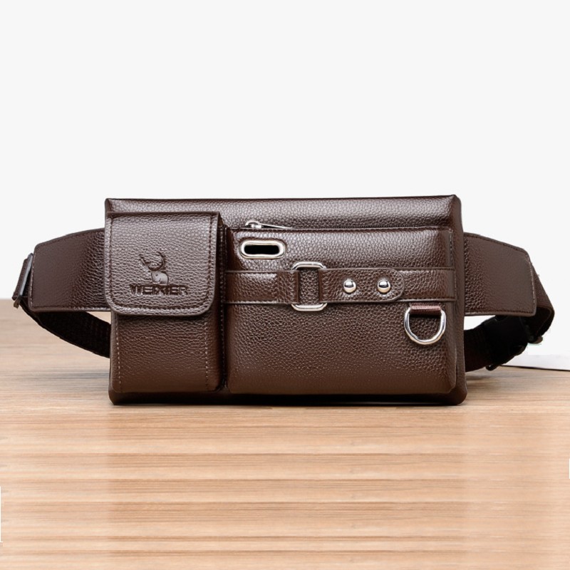 

Men's Waist Bags New Sports Shoulderbag Sling Multi-functional Wallet Outdoor Travel PU Messenger bag Cycling Moneybag Purse, As picture