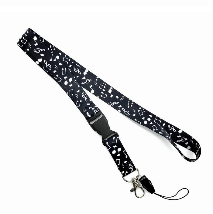 

Kawaii Music Note Print Lanyard For keys Phone Neck Straps Hang Rope Student Card Working Cards Lanyards ID Card Mobile Strap