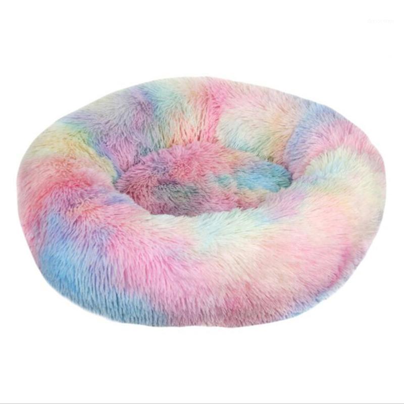 

Pet Bed for Dogs & Cats Donut Cuddler Fur Dog Beds Soft Plush Fluffy Indoor Cat couch Anti Slip Sofa for Small Medium Big Pets1, White