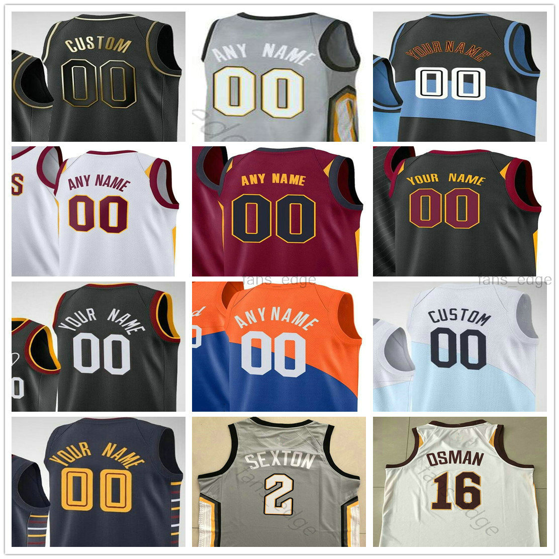 

Custom Printed Cleveland 35 Isaac Okoro Collin 2 Sexton Cedi 16 Osman Jarrett 31 Allen 2 Taurean Prince Men Woman Youth Basketball Jerseys, As picture