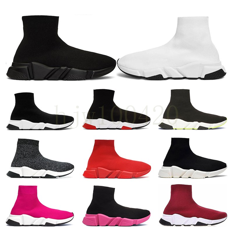 

2021 Platform Trainers Mens Womens Sock Shoes Black White Red Men Women Top Quality Fashion Sneakers Casual Shoe, Color 9