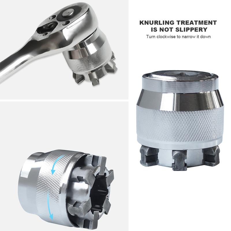 

10-19mm 3/8 Inch Adjustable Hexagon Universal Socket Driver Torque Ratchet Socket Adapter Wrench Head Wrench Repair Tool