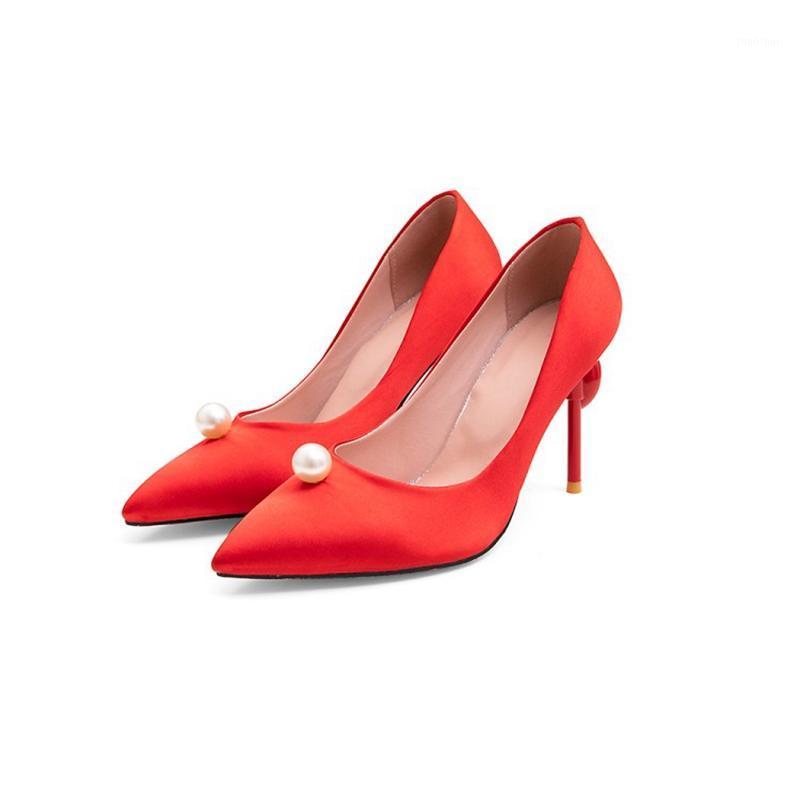 

Hot Selling Women Shoes Pointed Toe Pumps Dress Red 9CM High Heels Shoes Wedding Zapatos Mujer plus size 30-50 20-91, Black