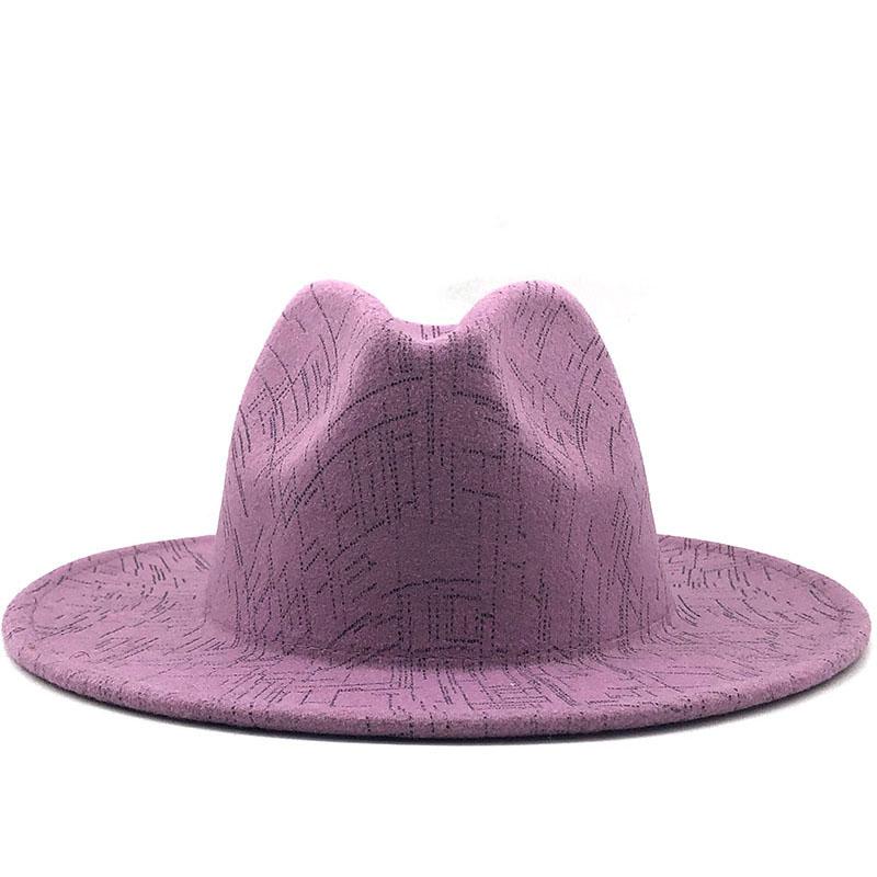 

Simple Black stripe Women Men Wool Fedora Hat Gentleman Elegant Lady Winter Autumn Wide Brim Jazz Panama Sombrero Cap