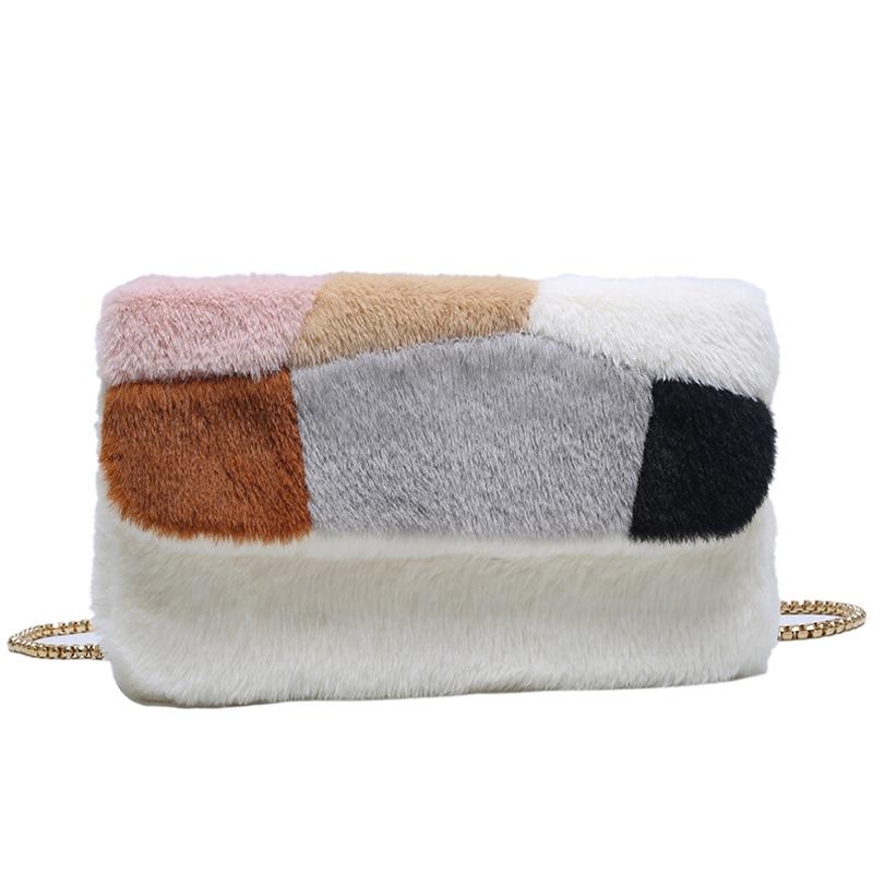 

Plush Texture Small Bag Women's New Versatile Plush Autumn and Winter Shoulder Bag, Black