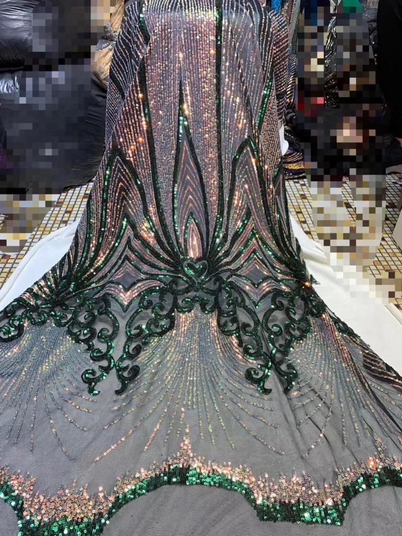 

5yards/bag Embroider sequin fashionable euramerican style chromatic cloth is used at formal attire fashionable dress design HS8