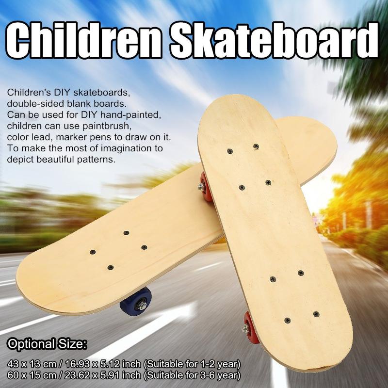 

2 Sizes DIY Skate Booard Decoration Boards Light Wooden Double Rocker Skateboard for Children Chinese Maple Skatebooards, 43x13cm