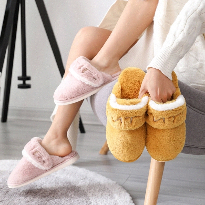 

2020 Women Home Slippers Shoes Woman Casual Plush Indoor Floor Flat Comfortable Flip Flops Women's Furry Winter Drop Shipping #098q, Black