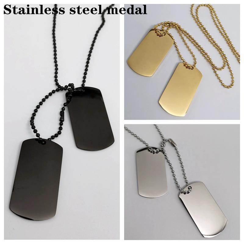 

Pendant Necklaces Mame Necklace For Man Chain Steel Color Gold Black Stainless Jewelry Cwomen Dog Tag Lettering