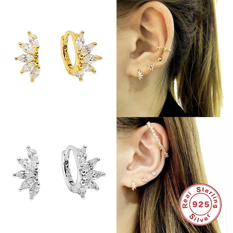 

Aide Geometry Horse Eyes Small Hoop Earrings for Women Wedding Unusual Earrings Cartilage 925 Sterling Silver Jewelry Pendientes