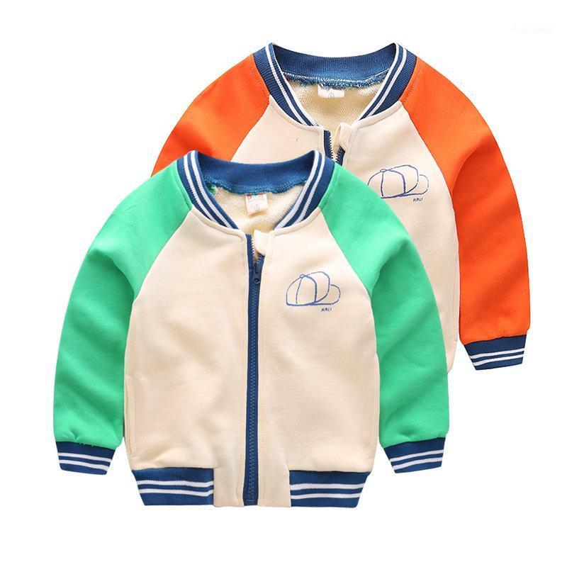 

2020 new style spring autumn kids Cardigan coat casual fashion cotton boy girl Baseball clothes baby zipper Children's clothing1, Green