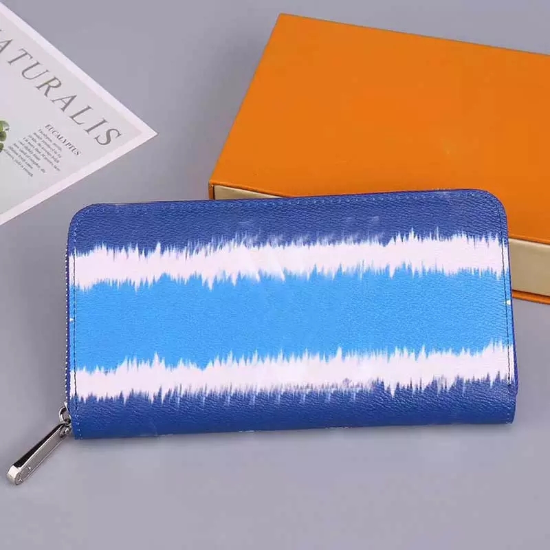 

Women's Luxury Tie-dye Print Leather Long Zip Clutch Wallet Large Capacity Long Card Holder Organizer Purse 3 Colors, Red;black