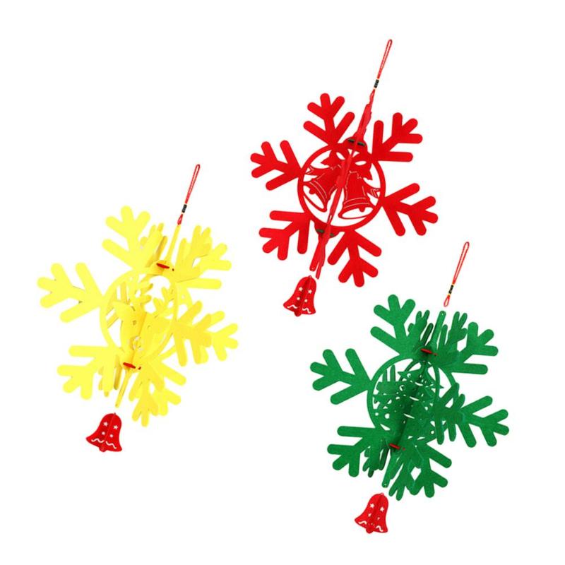 

Christmas Pendants Lightweight Durable Non-woven Fabric Red Gold Snowflake Pendant Christmas Tree Hanging Ornaments