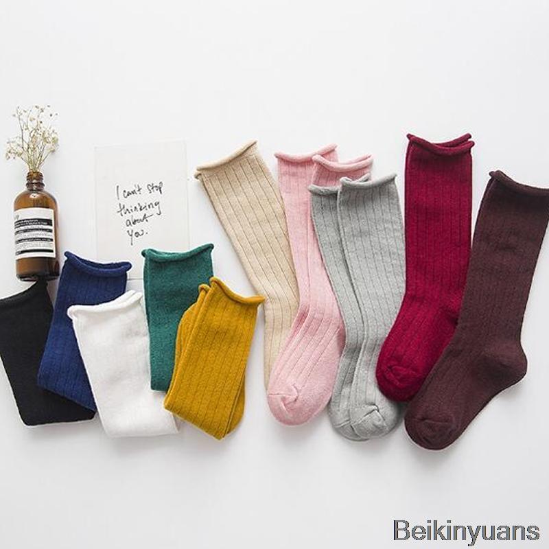 

Knee socks cute cartoon hit color baby baby socks knee girl boy toddler animal soft cotton 1-10 years old1, Wine red