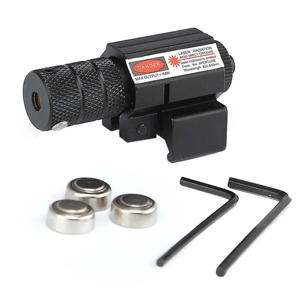 

Aluminum Alloy Matte Black Tactical Red Laser Sight 1mW Mini Red Dot Sight With 20mm Rail Mount and Tail Line Switch