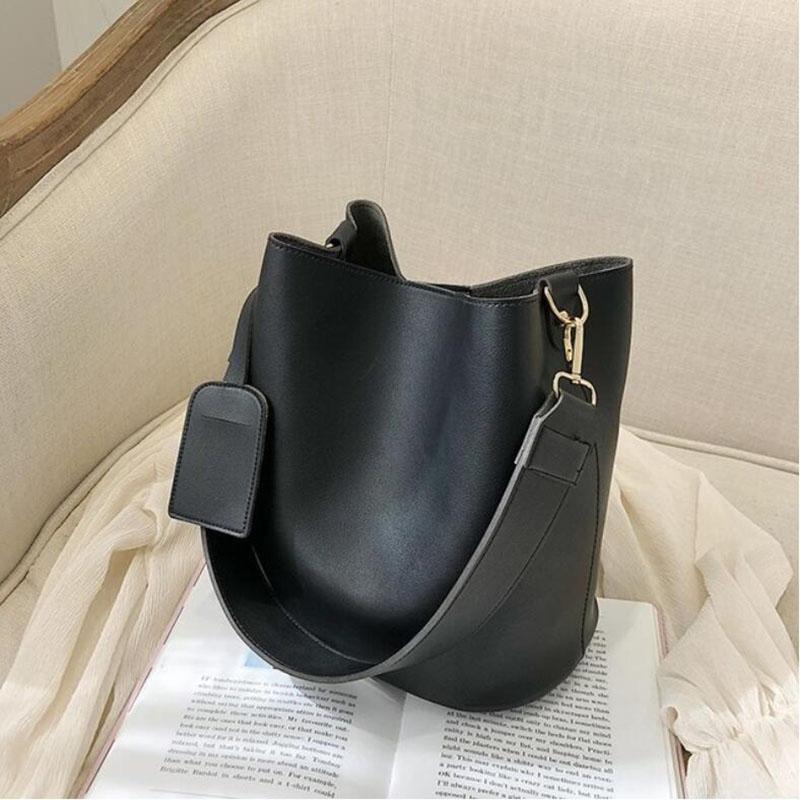 

SFM Women Should Bag 2021 Designer Pu Leather Women's Handbags Good Casual Ladies Tote Female Black Bucket Women Shoulder Crossb, Beige