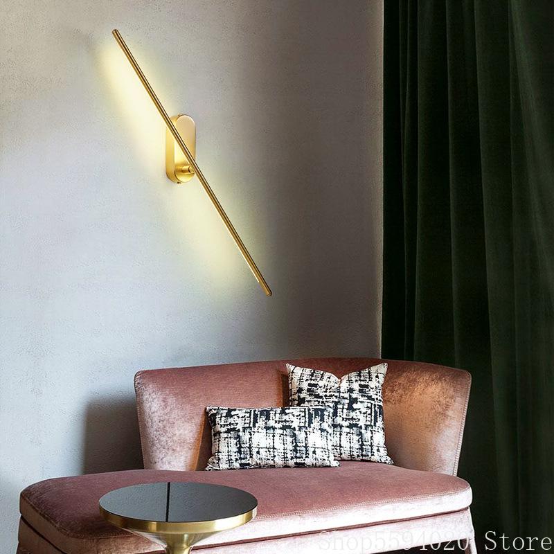 

Simple Creative LED Line Strip Wall Lamp Nordic Living Room Sofa Background Wall Bedroom Bedside Lamp Lighting Mirror Light
