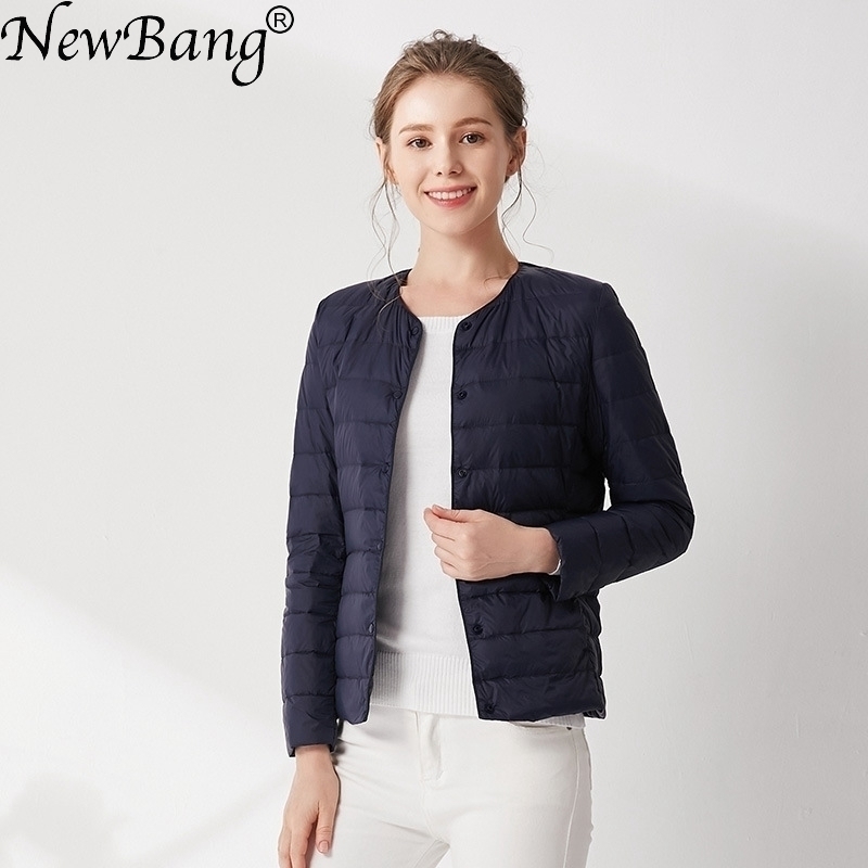 

NewBang Ultra Light Duck Down Women Matt Fabric Lightweight Coat Warm Female Windbreaker Parka Women's Down Jackets Plus Coats 201128, Navy