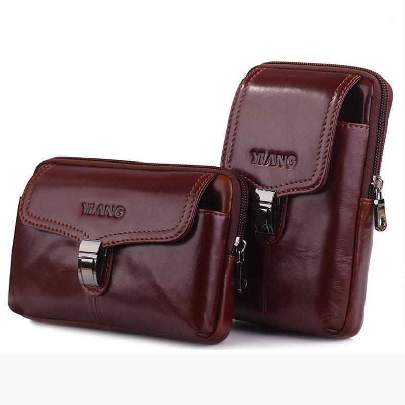

New fashion Genuine Leather Men Hip Bum Belt Purse Fanny Pack Pouch Cell Mobile Phone Pocket Cigarette Hook Casual Waist Bags1, Sky blue