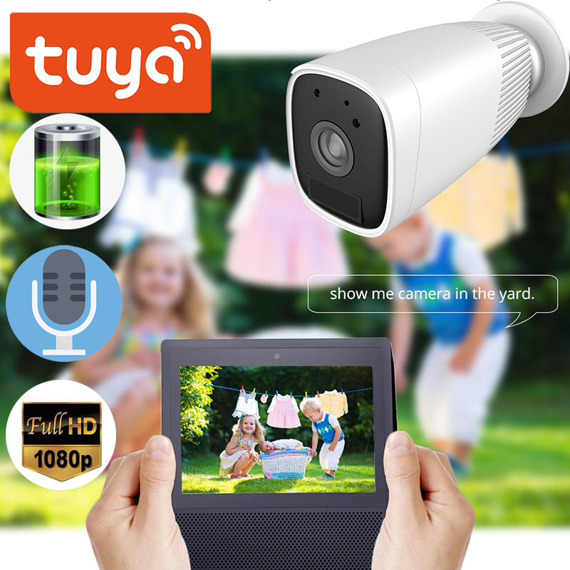

1080P WIFI Battery Camera IP Outdoor Rechargeable Wireless IP Camera Two Way Audio built-in 12000mAh Smart Life APP