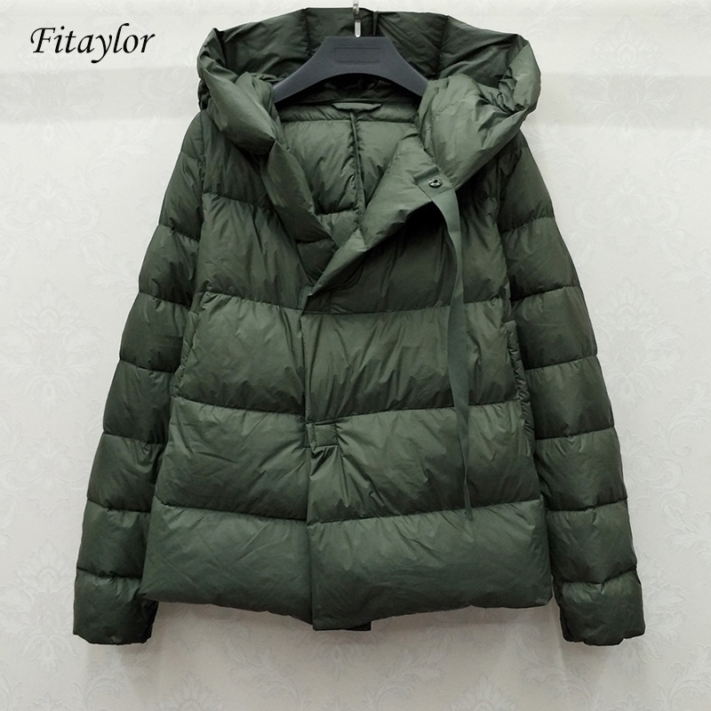 

Fitaylor New Winter 90% Ultra Light White Duck Down Jacket Women Short Down Coat Parkas Hooded Parkas Warm Female Snow Outwear 201120, Red