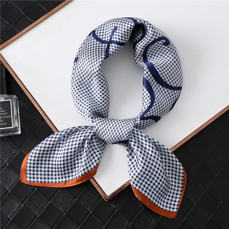 

New Summer Silk Scarf Square Fashion Print Lady Hair Bandana Female Shawl Head Wraps Women Bag Scarves Designer Neckerchief 2021