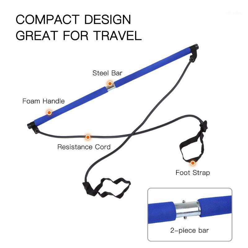 

Portable Pilates Bar Kit Gym Fitness Equipment Resistance Band Arm Muscle Training Bar Gym Pilates Body Fat Burning Workout1