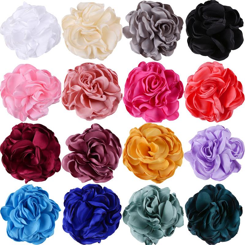

8CM Burned Satin Fabric Flowers for Kids Headbands Hairband Hair Ornaments DIY Decorative Accessories, Your color