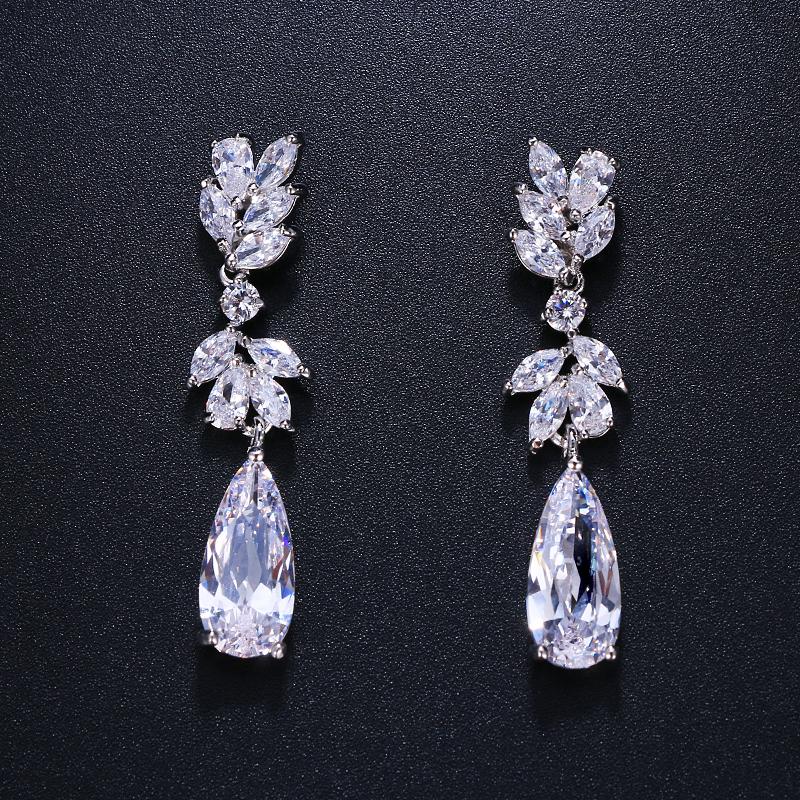 

Emmaya Trendy 3 Colors Leaf Earrings High Quality Cubic Zircon Earrings Women Wedding Jewelry Gift