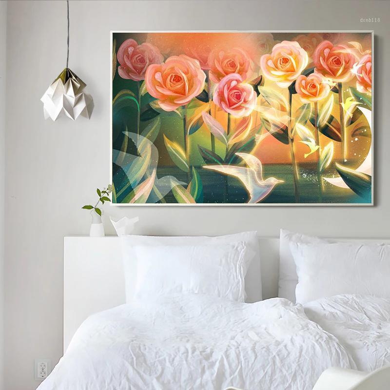 

Animals and Flowers Diy Painting By Numbers Kit Modern Wall Art Canvas Figure Painting For Home Decoration1