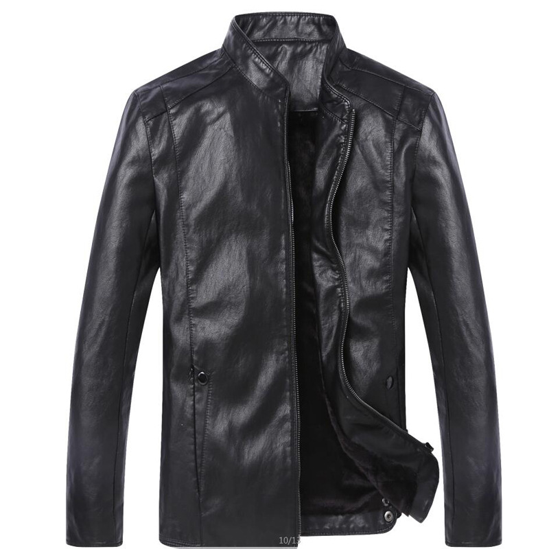 

2020 Brand Men's Jacket Spring Outerwear New Men's PU Leather Men's Leather Jacket, Black