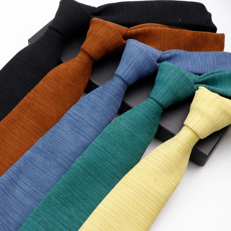 

Neck Ties Men's Soft Downy Suede Tie Solid Color Cotton Skinny Red Blue Green Necktie For Wedding Party Collar Dress Gift Man