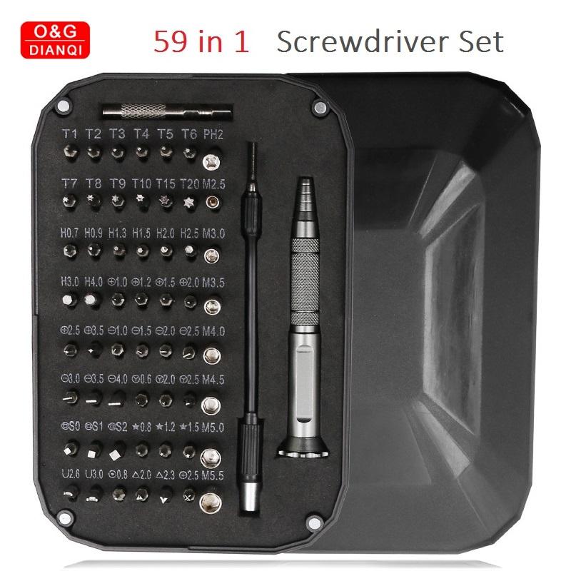 

59 in 1 Screwdriver Set for Precision Repairing Mobile Glass Camera Repair Tool Set Multifunction Hand Tool Crv Steel