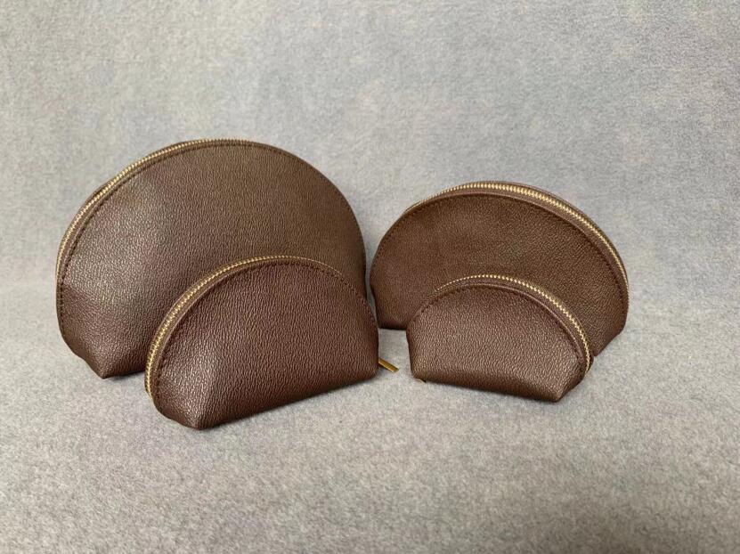 

2021 fashion Women cosmetic bags organizer famous makeup bag travel pouch make up bag ladies cluch purses organizador toiletry bag 4pcs set, Brown
