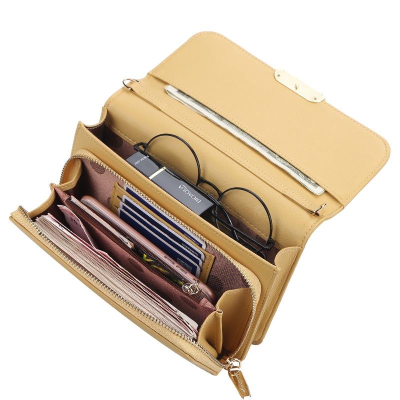 

Brand Women's One Shoulder Bag Ladies Girl Long Wallet Purse Card Holder Crossbody Handbag Clutch Pack sac porte monnaie femme, Black