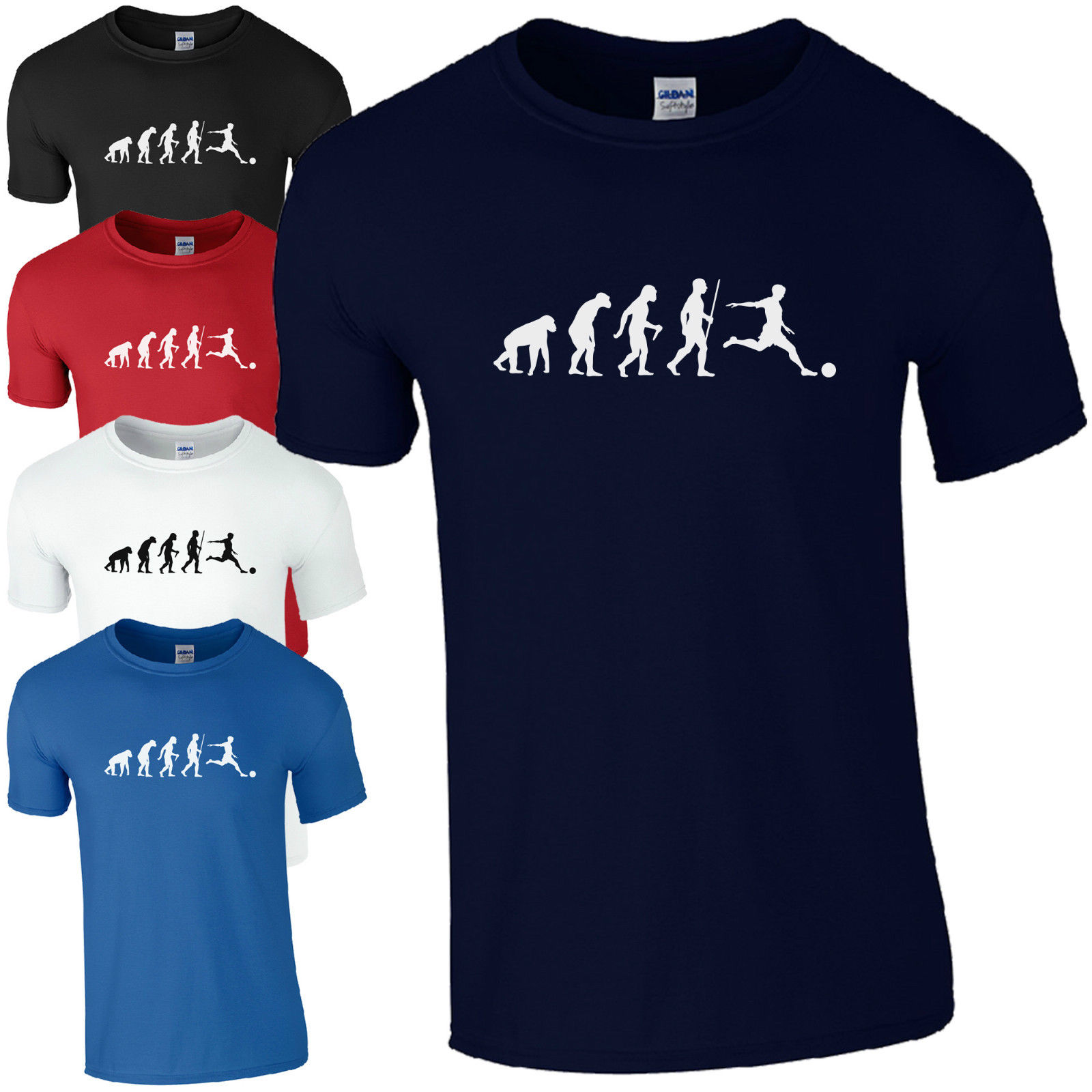 

Evolution Footbal T-Shirt Ape to Human Footy Fan Inspired Kids Mens Gift Top Cotton short sleeve tshirt Casual camisa masculina, Black
