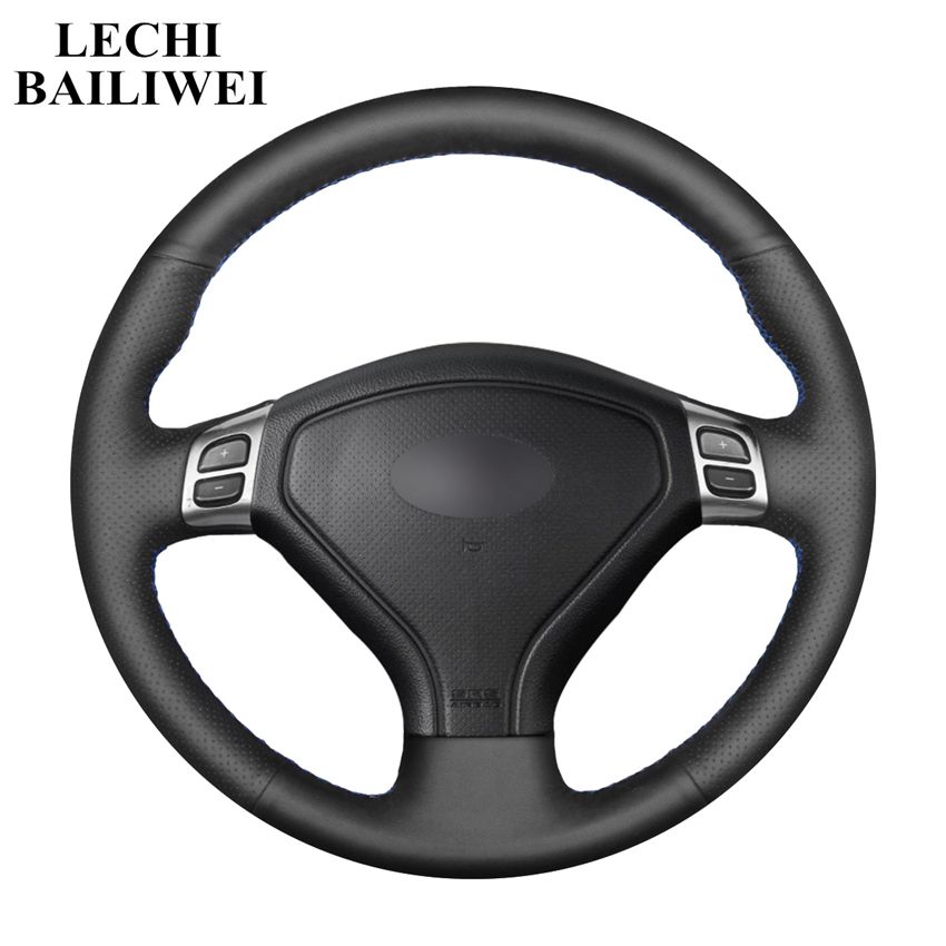 

DIY Black Artificial Leather Steering Wheel Covers Wrap for Forester 2005-2007 Outback 2005 2007 Legacy 2005-2007