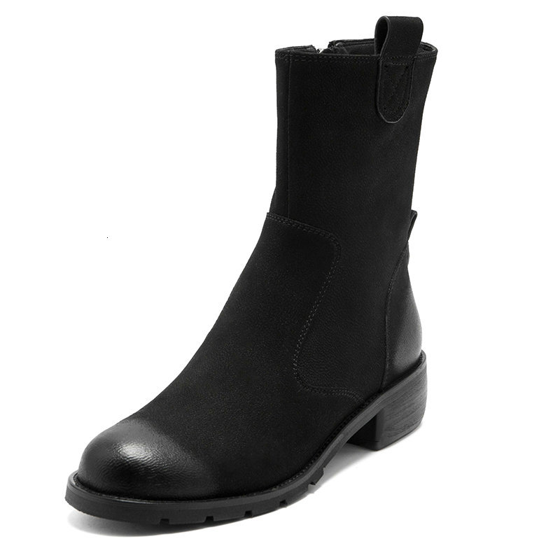 

2021 Concise Side Women's Ankle Boots Winter New Women Fashion Round Toe High Heels Casual Office Shoes Woman Ddv5, Apricot