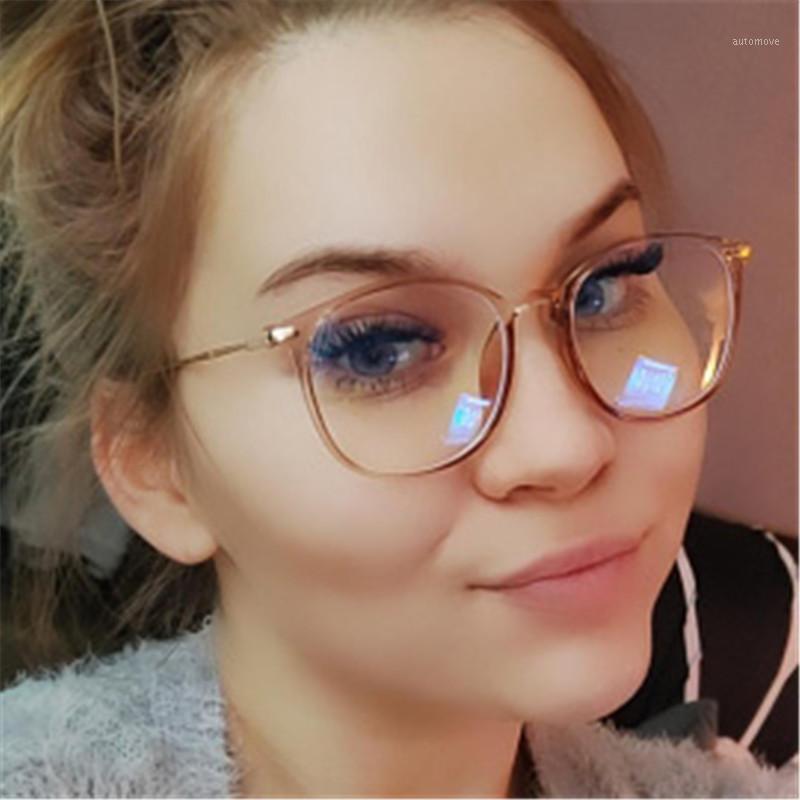 

Blue Light Glasses Round Eyeglasses Frame For Woman Blocking Bluelight Glasses Fake Flat Mirror Computer Spectacle Clear1