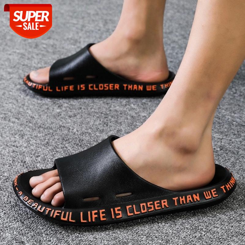 

Man Slippers Fashion Outdoor Flat Slippers Summer Beach Men Soft Bathroom Non-slip Men Casual Shoes #2A1v, Black