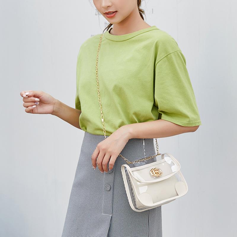

Crossbody Bags for Women 2021 Fashion Jelly Mother Bag Fresh Literary Shoulder Bag PVC Solid Color Armpit, White
