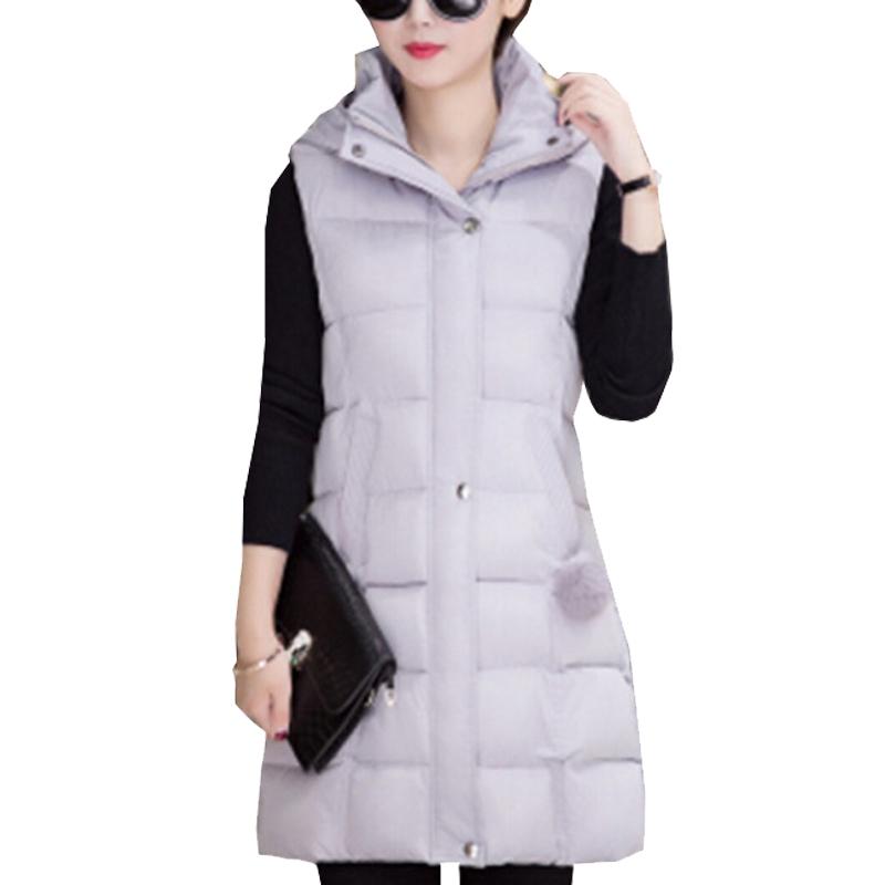 

Women's Vests Women 2022 Fashion Long Outerwear Waistcoat Thick Winter Vest Cotton Hooded Pus Size Ladies Clothing, Black;white