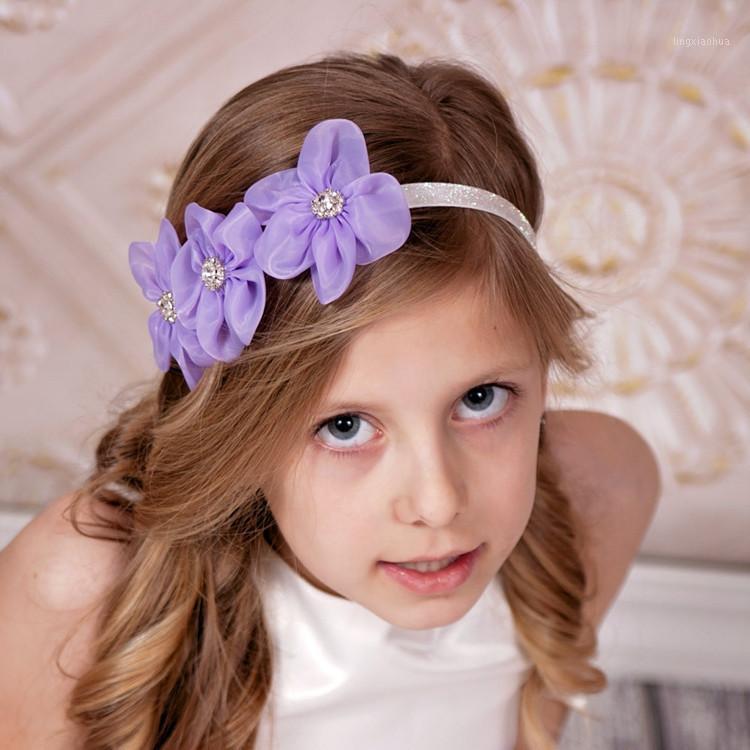 

2020 New Ribbon Pearl Diamond Hairband Newborn Hair bands Sewing 3 Flowers Headband Kids Hair Accessories for Girls1, 1pc