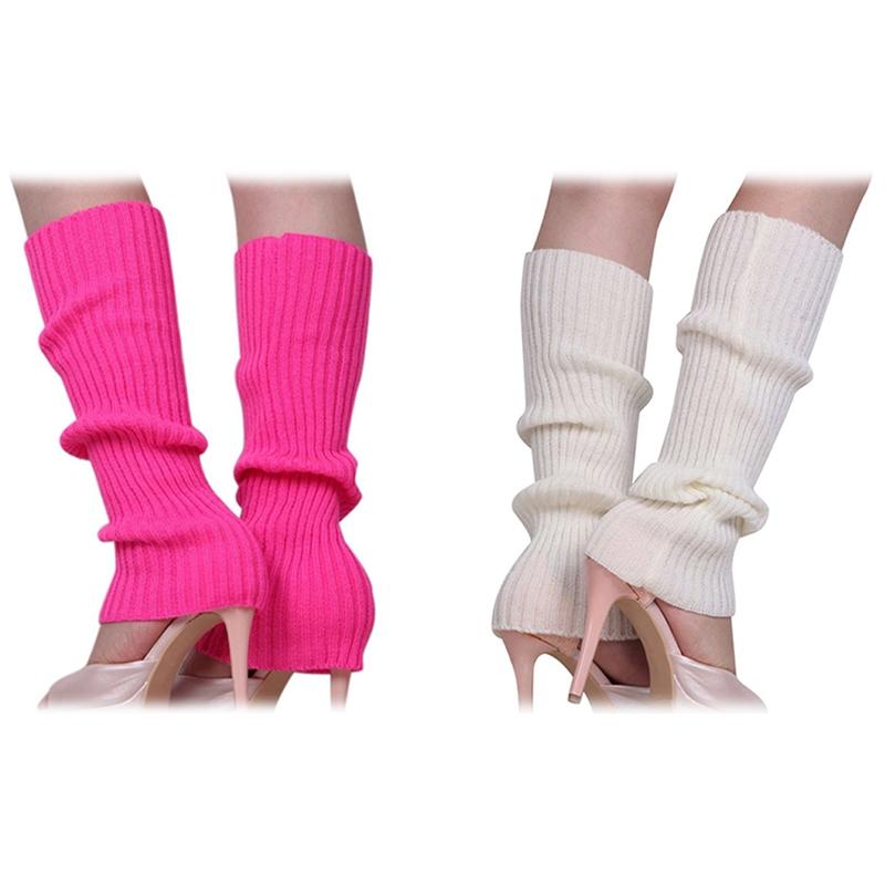 

Women's Solid Color Knitted Foot less White & Women's Solid Color Knitted Foot less Rose, White and rose