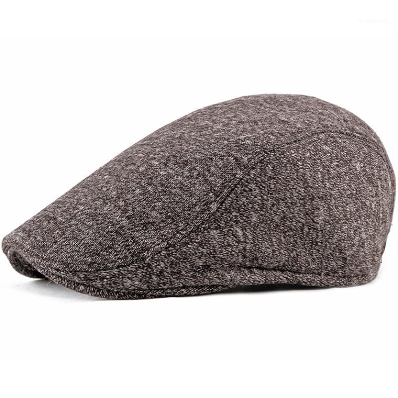 

MZ2193 Men Women Berets Thick Warm Winter Hat Vintage Knitted Beret Hat Unisex Retro Beret Cap Korea Style Ivy Newsboy Flat Cap1, Gray