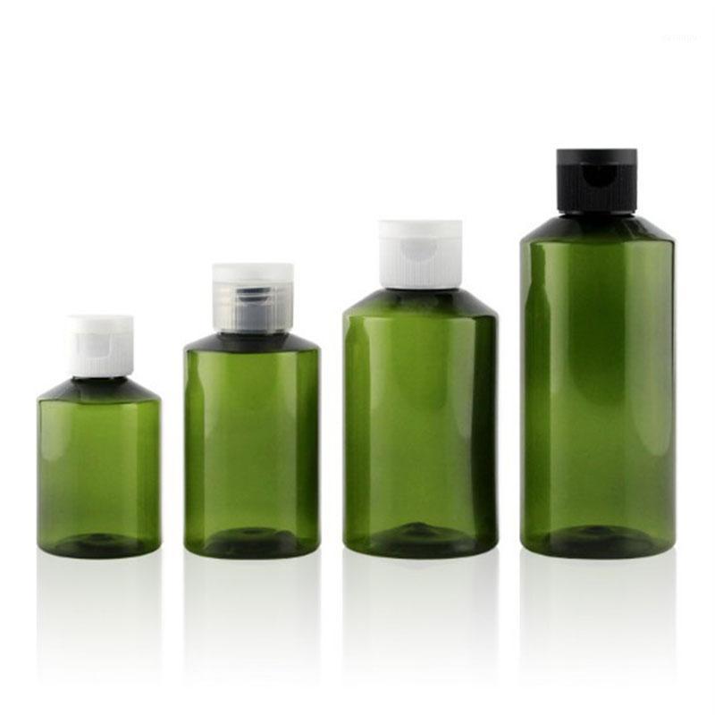 

50ml/100ml/150ml/200ml PET Dark Green Oblique Shoulder Light Cosmetics Bottle Simple Ordinary Plastic Cover1