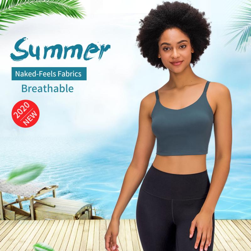 

SUNNY Buttery-soft Plain Adjustable Straps Gym Yoga Sports Bras Tops Women Exercise Fitness Workout Crop Tops Vest, Midnight blue