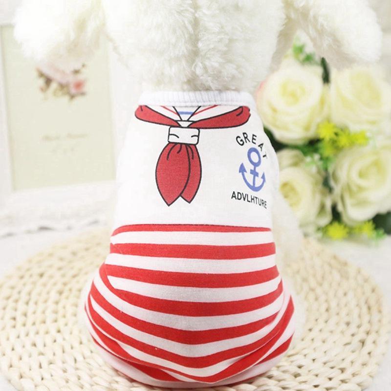 

Dog Clothing Pet Supplies Spring Summer New Style Navy Stripes Dog Vest Clothes Vest1, Red